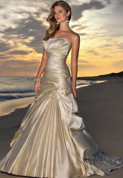 فستان زفاف شامبين بتصميم غاية فى الروعة
