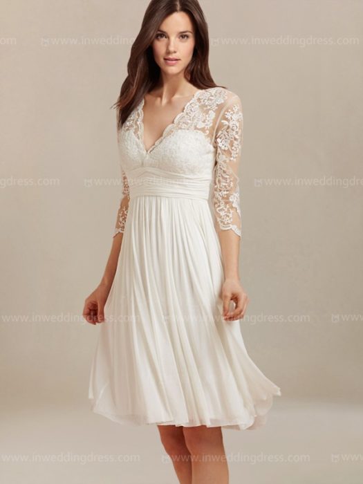 فستان زفاف قصير للافراح بكم رائع 