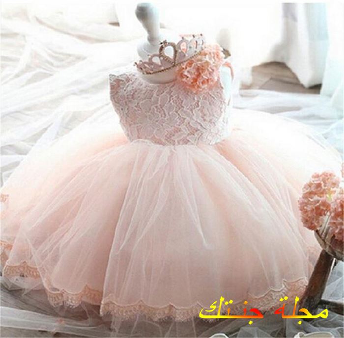 فستان سواريه من التل للاطفال رائع وجميل