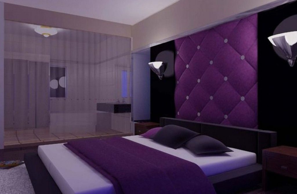 غرفة نوم مودرن حلوة جداً مع أضاءة هادئة لتعطي شعوراً بالراحة والهدوء