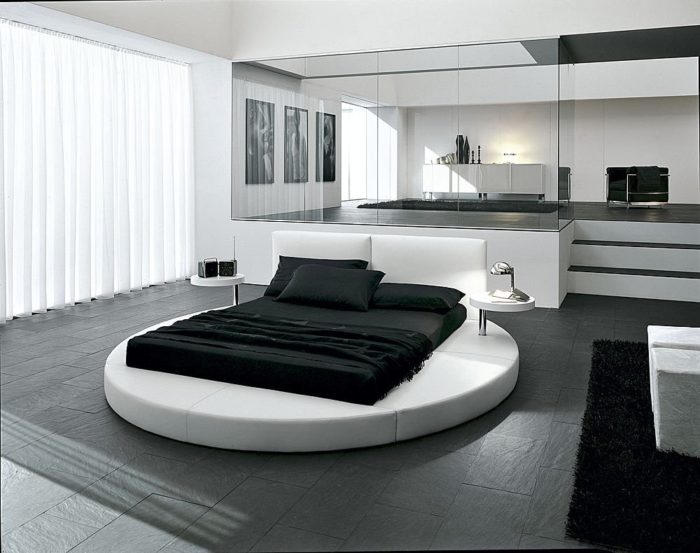 غرفة نوم أبيض فى سوداء حلوة جداً