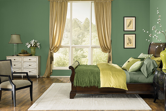 غرفة نوم خضراء روعة