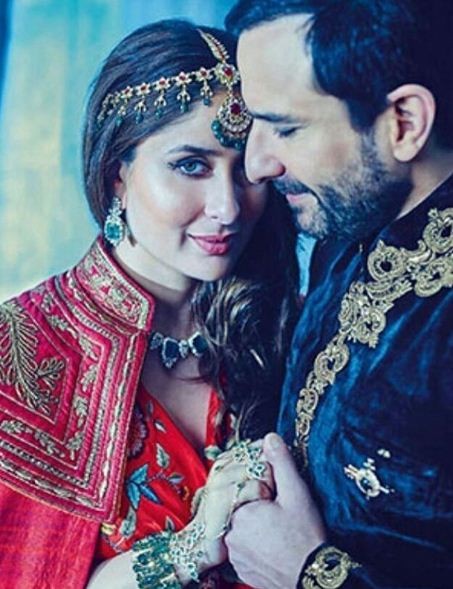 صورة رومانسية تجمع بين الزوجين سيف علي خان وكارينا كابور
